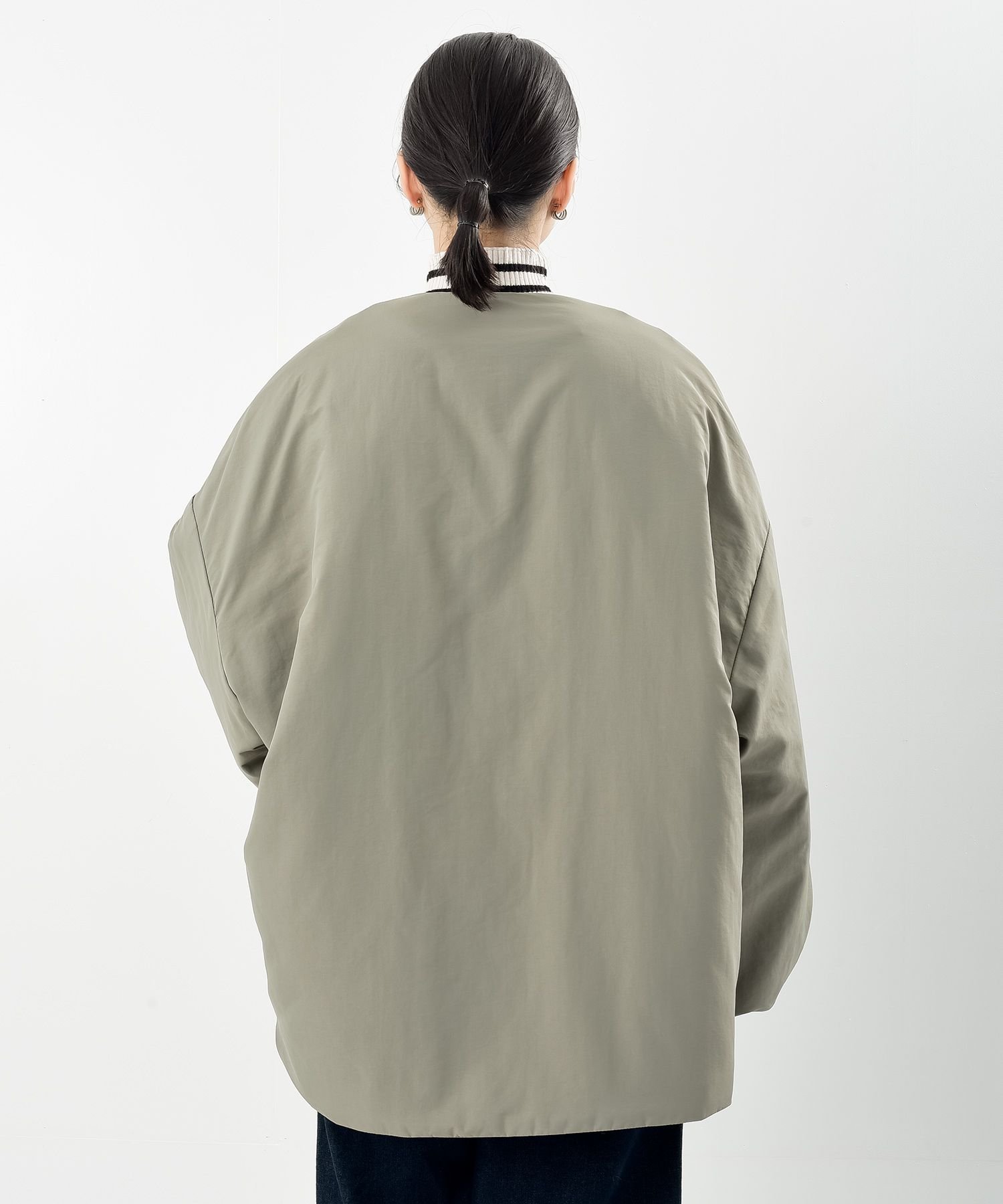 rps｜ナイロン中綿ノーカラージャケット | Rakuten Fashion(楽天