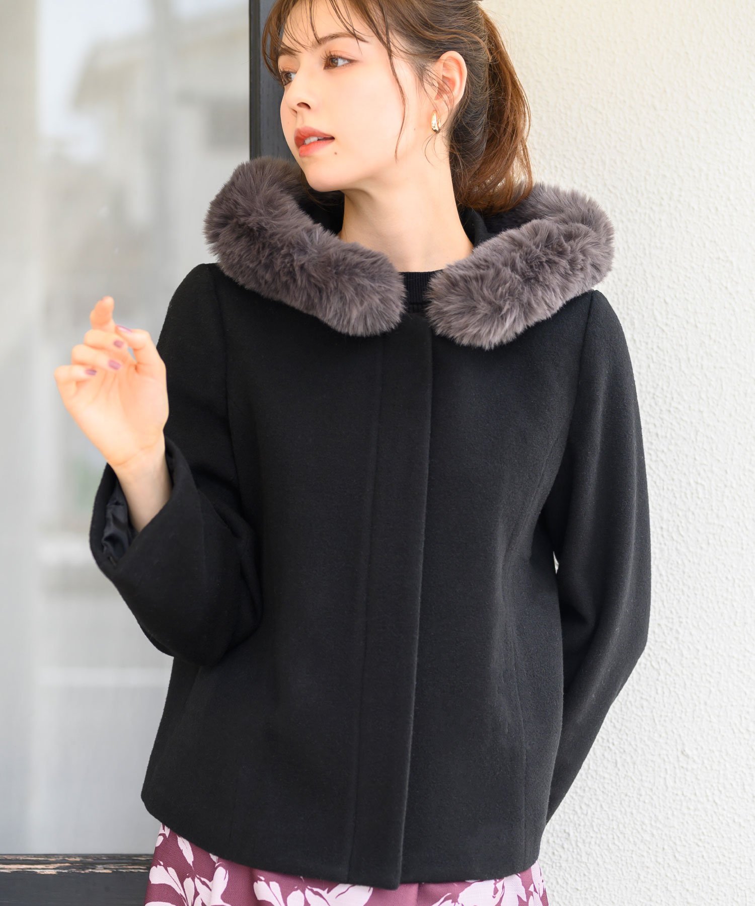 MISCH MASCH｜美シルエットで大人気!フードファー付きショートコート