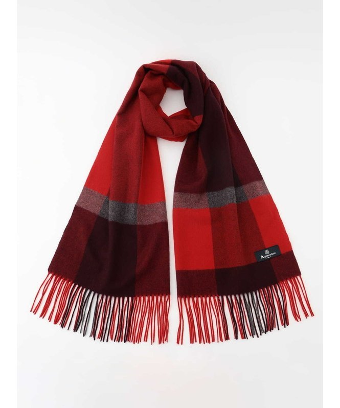 Aquascutum｜カシミヤチェックマフラー RED | Rakuten Fashion(楽天