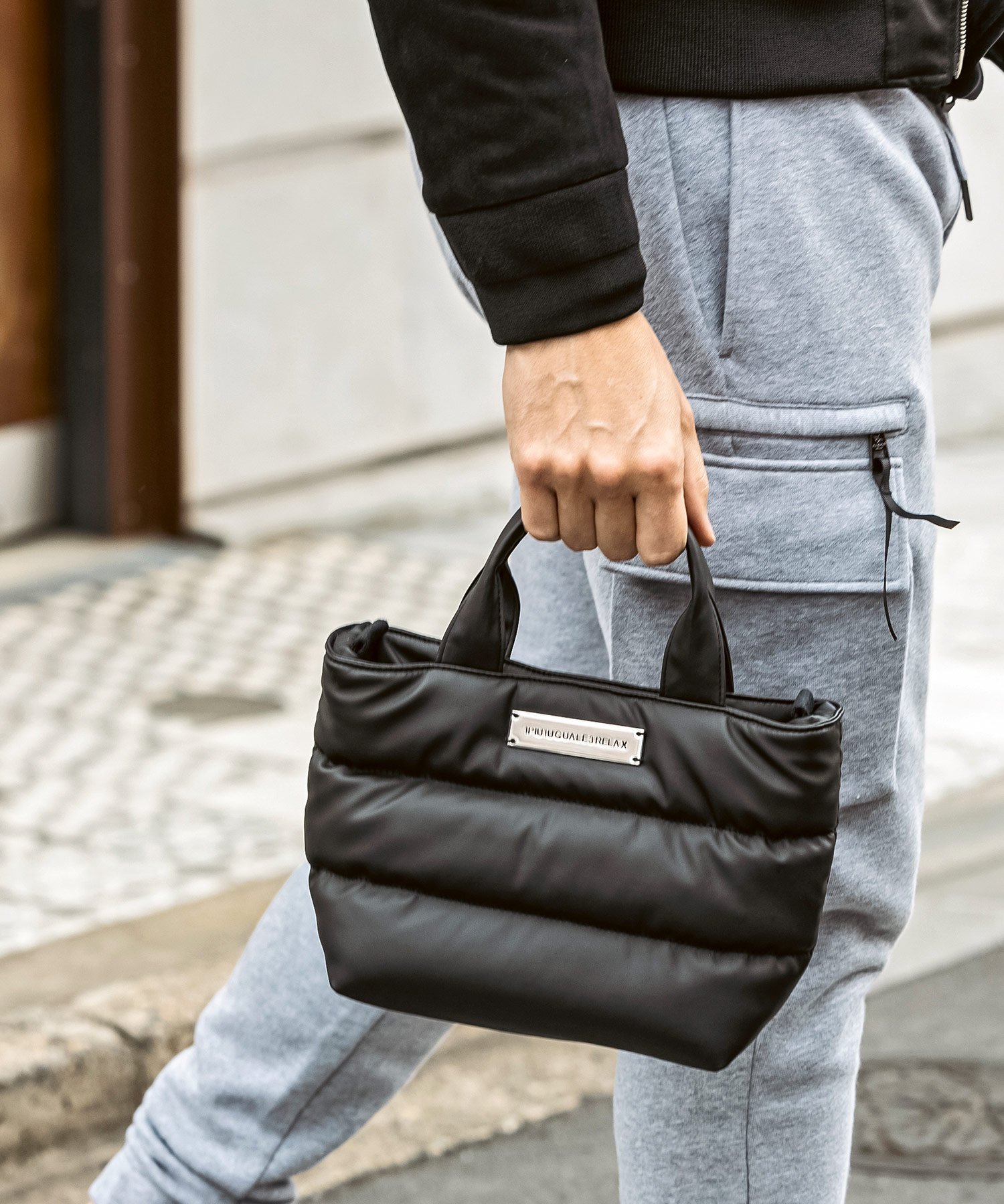 SHIFFON｜1PIU1UGUALE3 RELAX シルバーロゴプレートパデッドミニトート