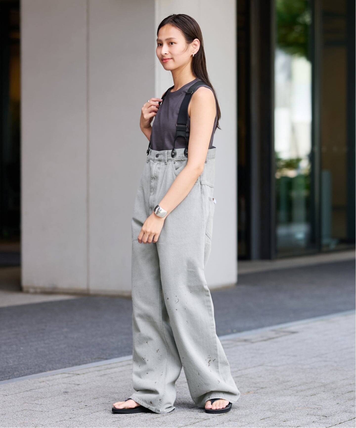 FRAMeWORK｜PAYDAY /ペイデイ サスペンダー付きペイント加工デニム