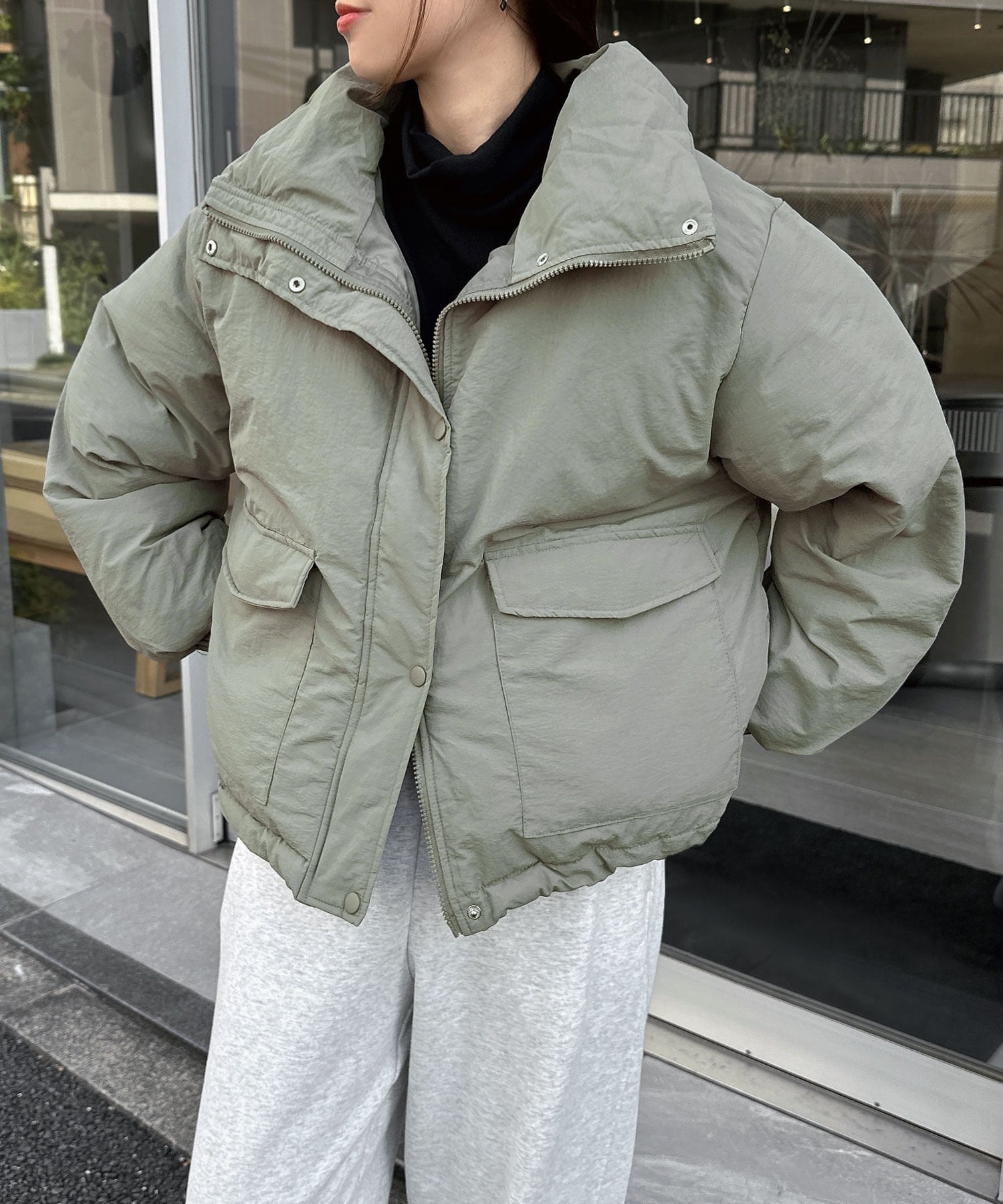 andme｜ダブルポケット ナイロン 中綿 ジャケット | Rakuten Fashion