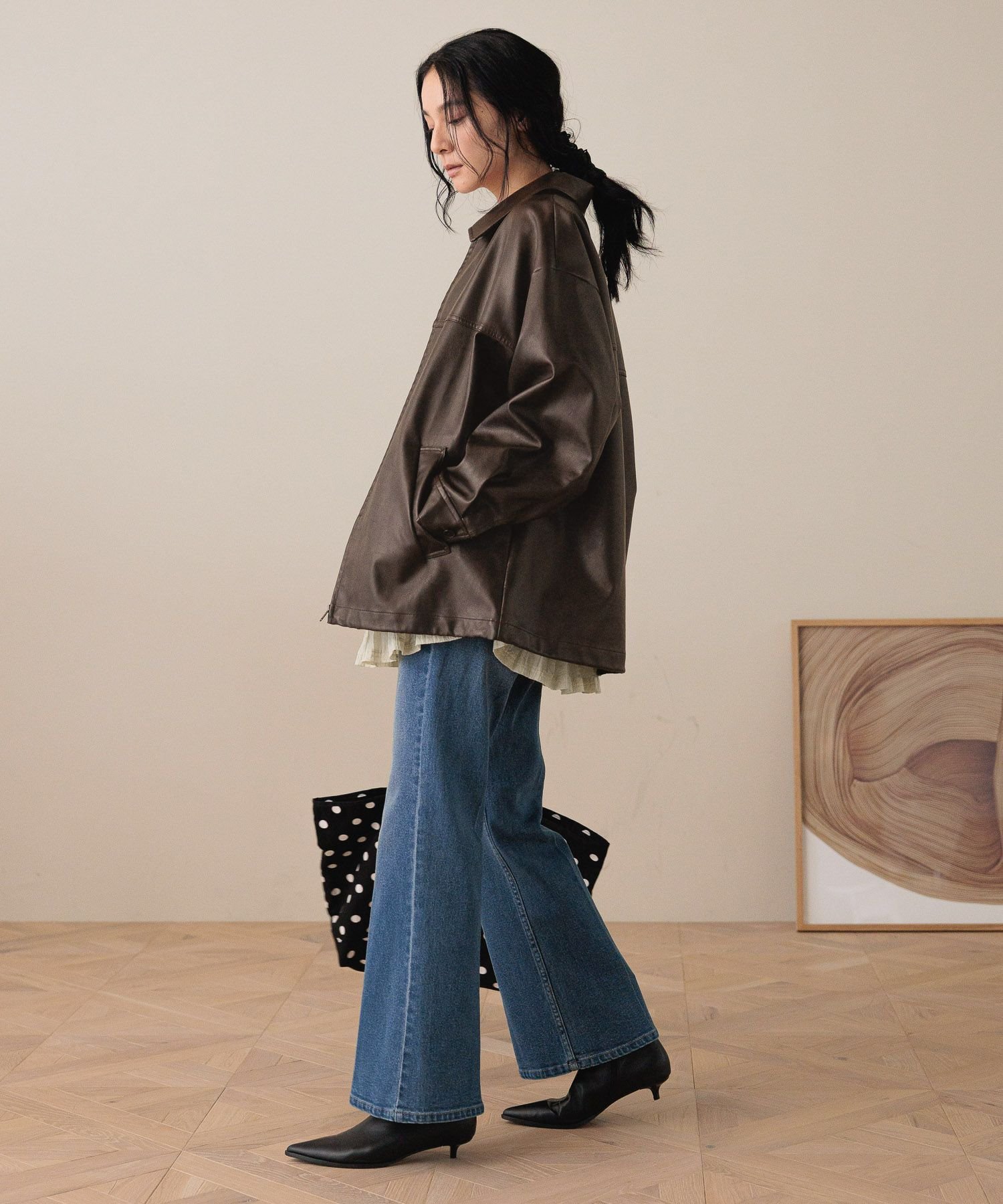 LOWRYS FARM｜レザードロストZIPブルゾン | Rakuten Fashion(楽天