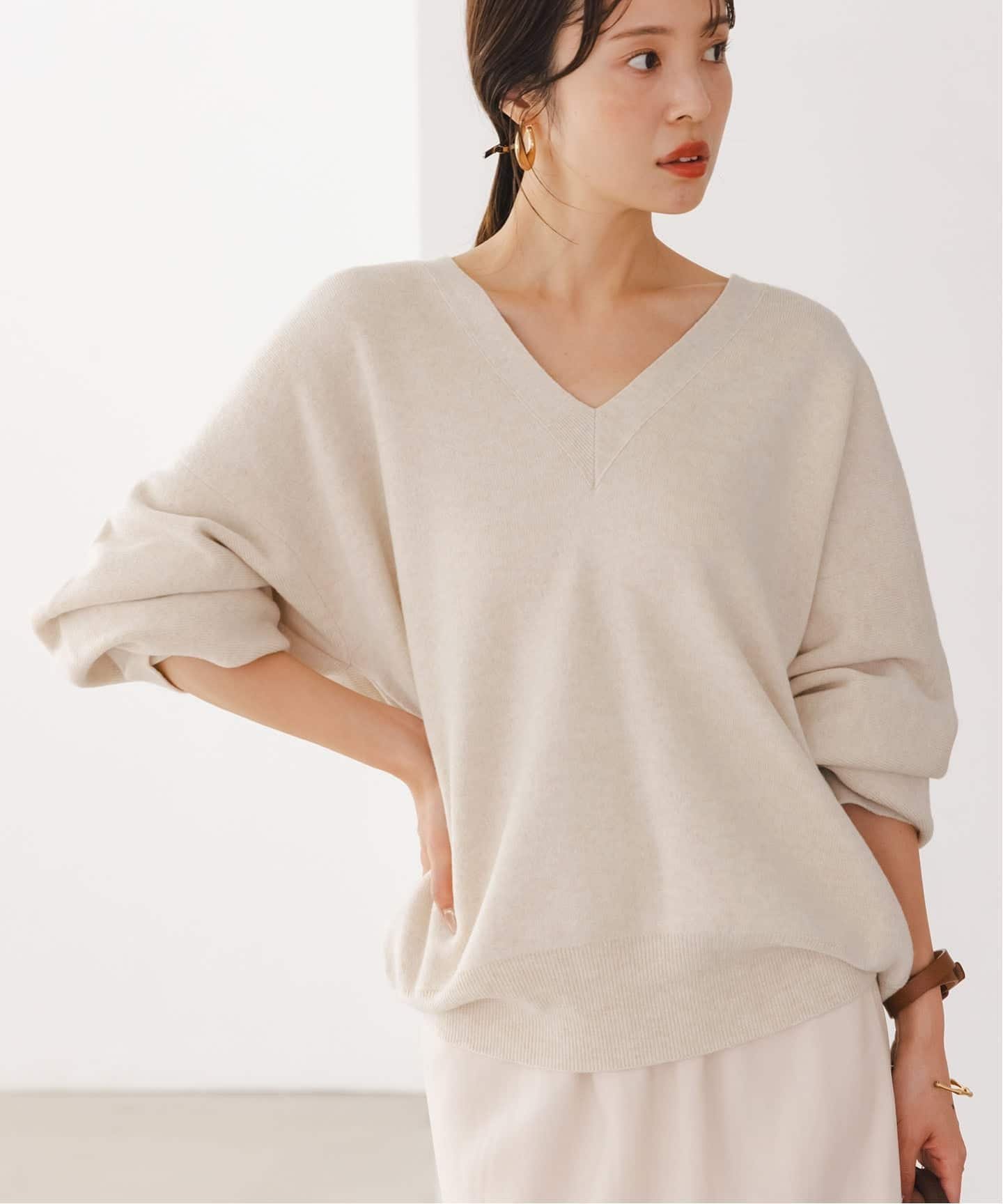 NOBLE｜《追加》カシミヤMIXスムースVプルオーバー2 | Rakuten Fashion