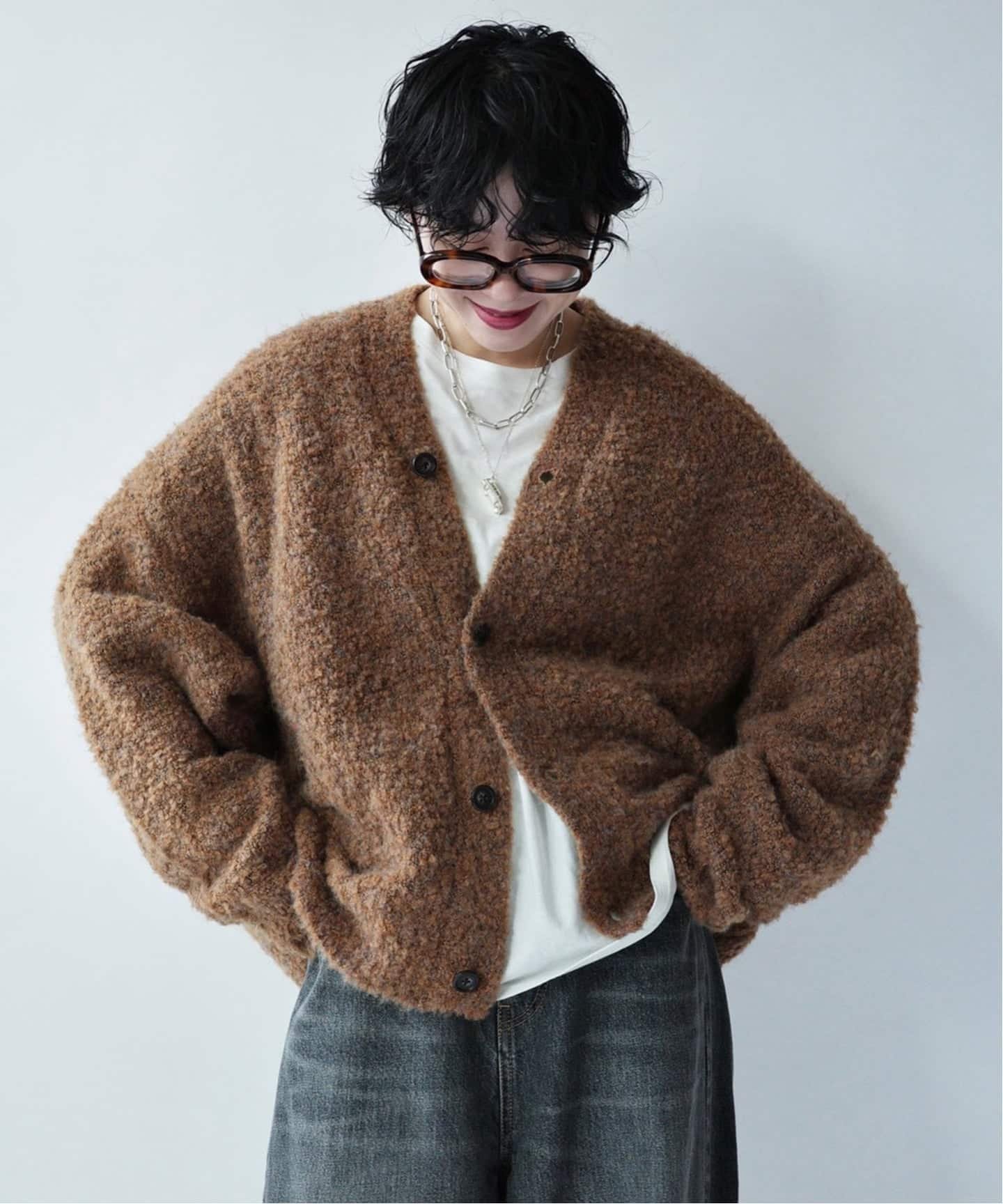 JOURNAL STANDARD LUXE トリップウールVネックカーディガン JOURNAL