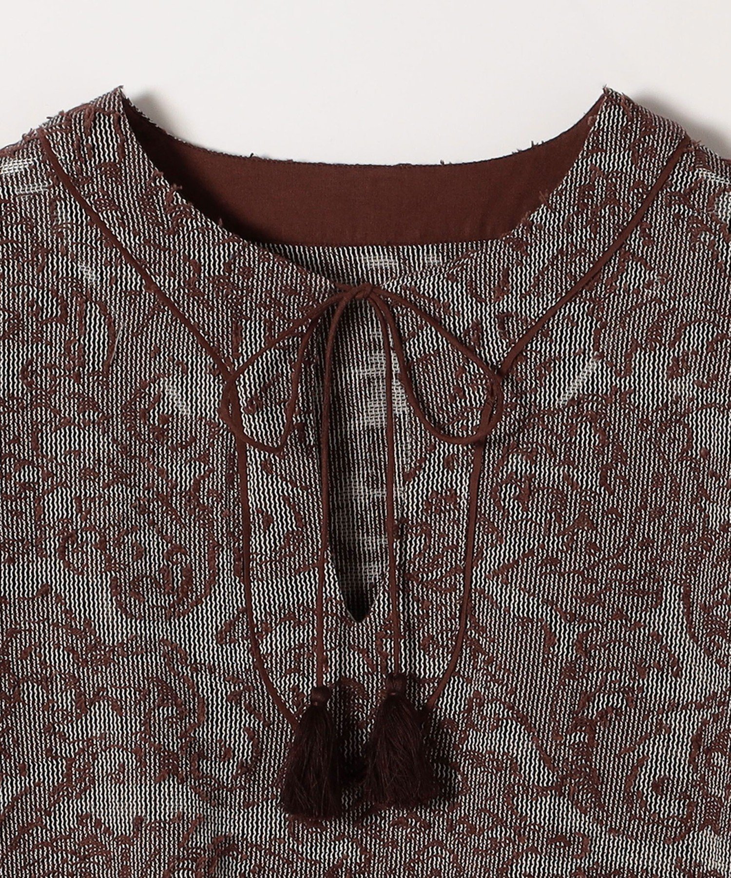 SHIPS any: ♡メッシュ ジャカード カフタン スキッパー ブラウス SHIPS any:〈手洗い可能〉メッシュ ジャカード カフタン スキッパー