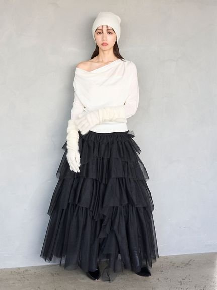 SNIDEL｜チュールボリュームスカート | Rakuten Fashion(楽天