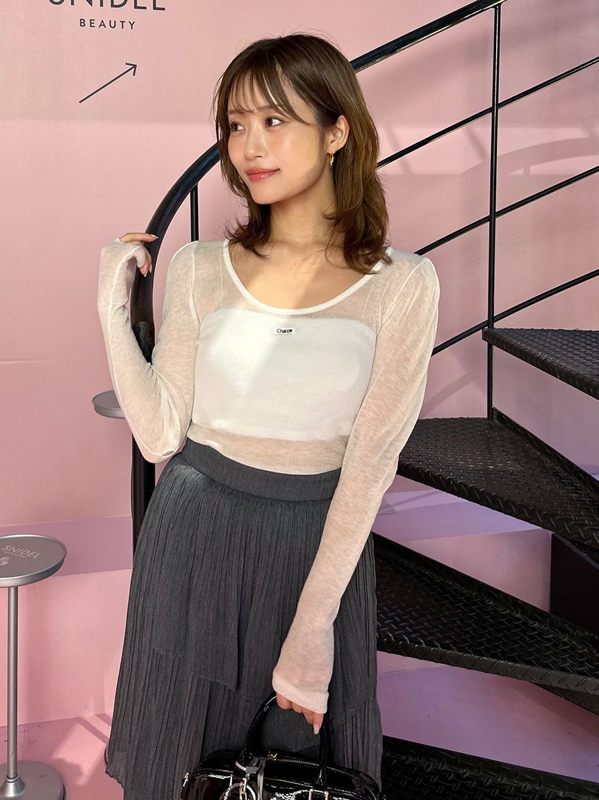 SNIDEL｜【Chacott】シアーリブニット | Rakuten Fashion(楽天