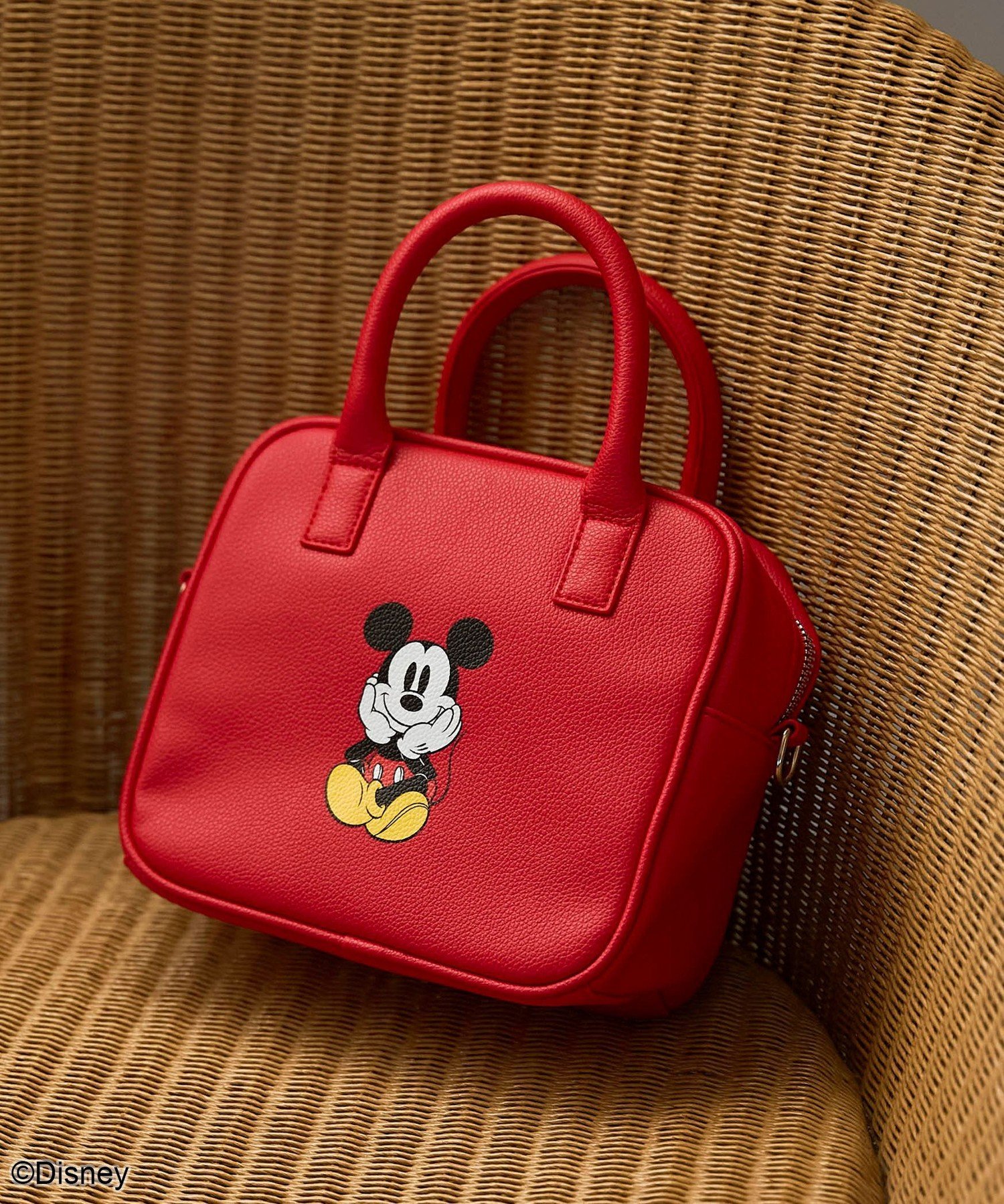 coen｜【MICKEY(ミッキー)/別注】レザーライクボストンバッグ