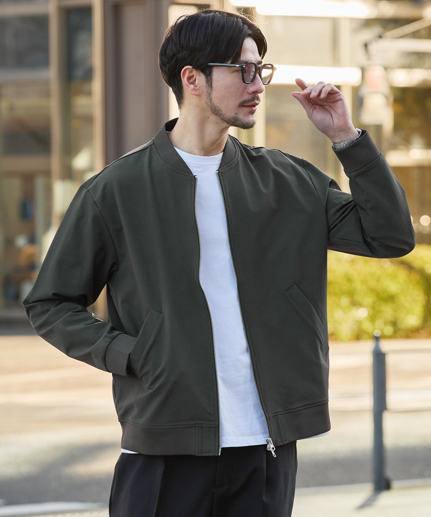 THE CASUAL｜ハイストレッチナイロン撥水MA-1ジャケット | Rakuten