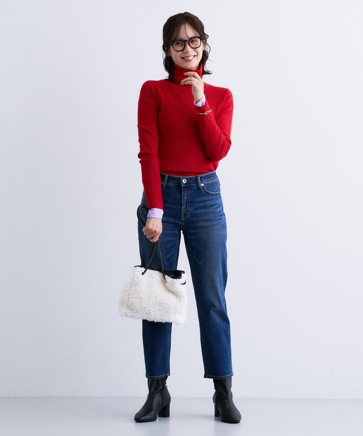 INDIVI｜【洗える/毛玉になりにくい】エクストラファインウール リブ