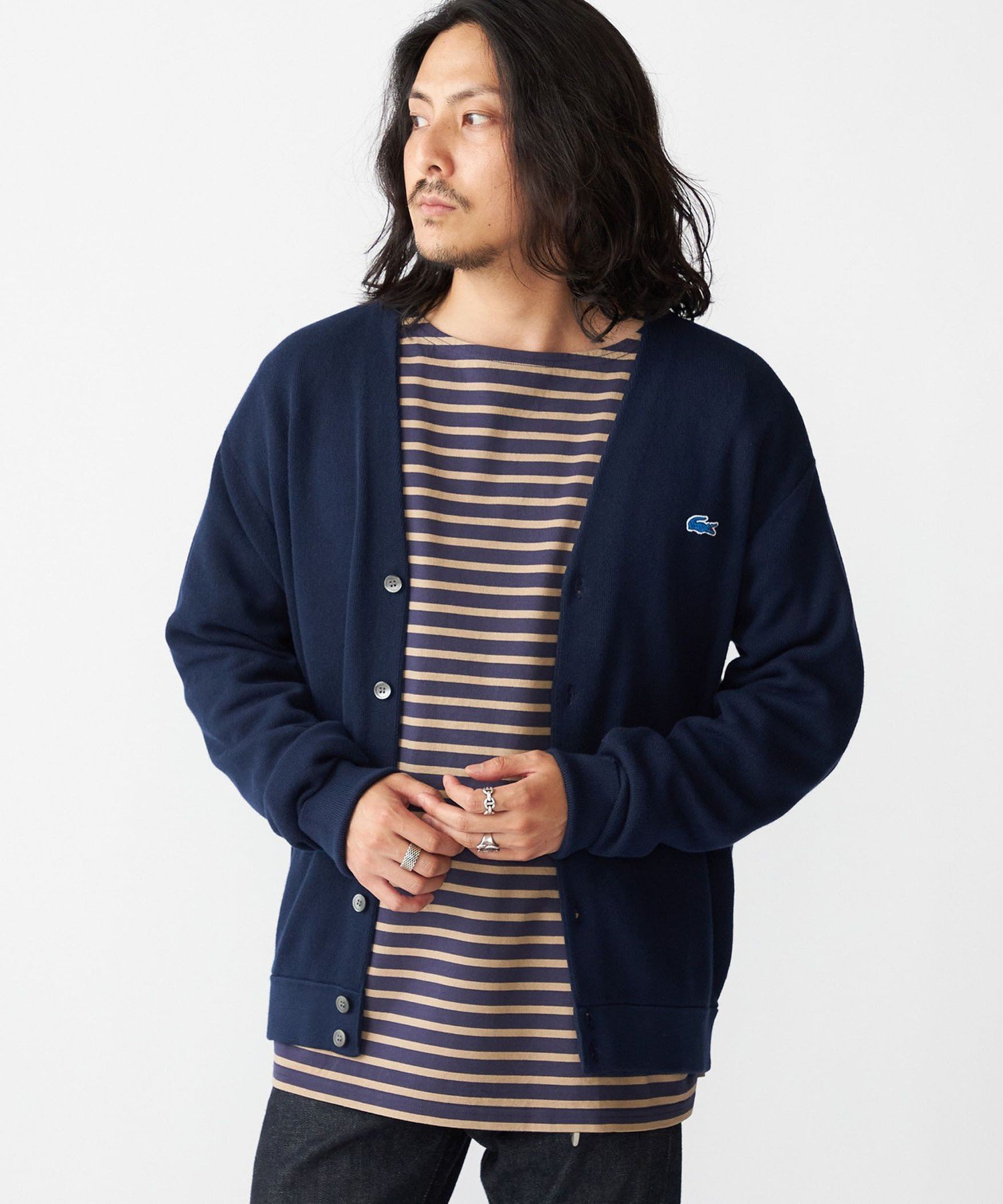 SHIPS｜【SHIPS別注】LACOSTE: コットン/ポリエステル Vネック