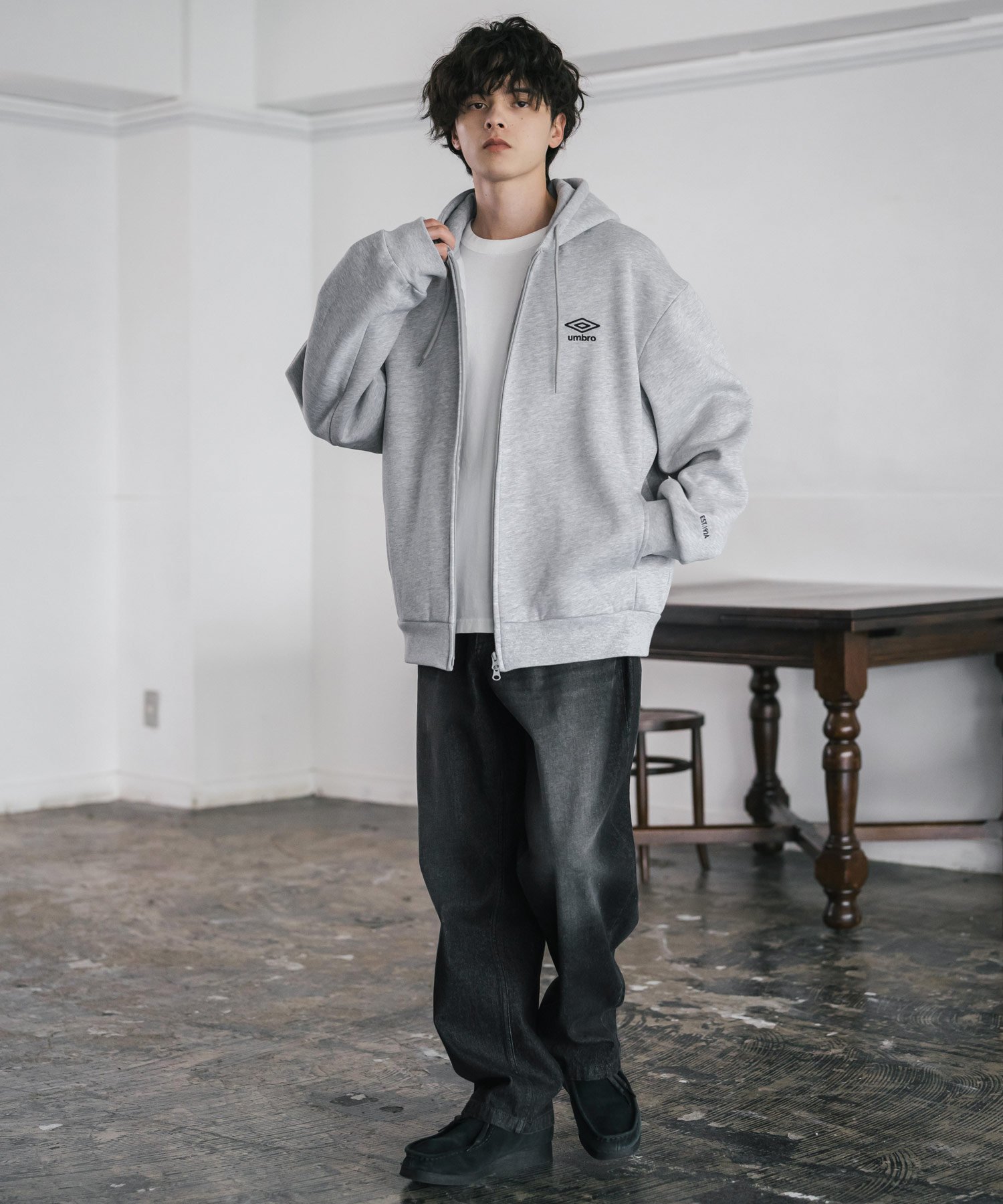 Rocky Monroe｜UMBRO 別注コラボオーバーサイズ裏起毛ロゴ刺繍