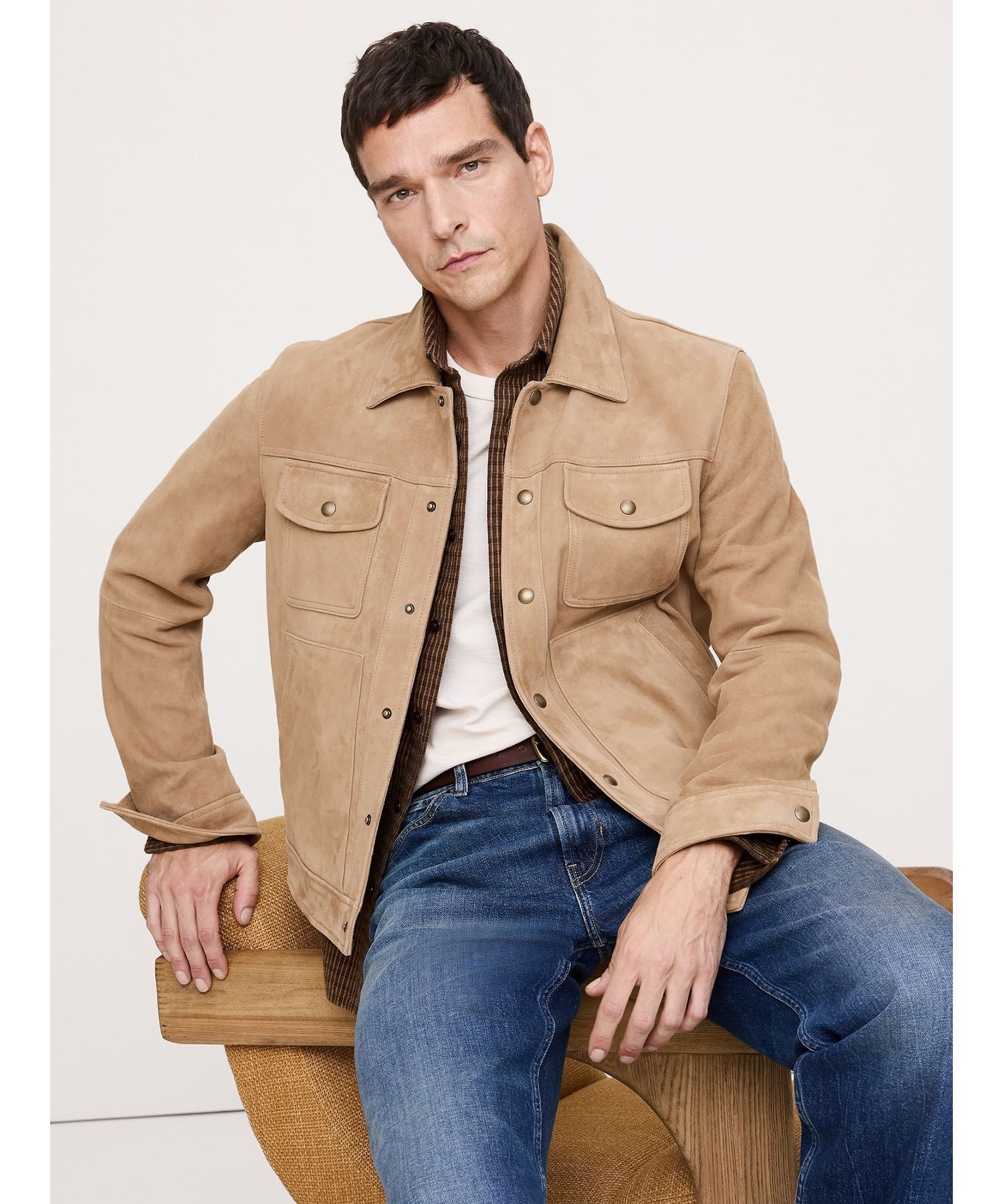 BANANA REPUBLIC｜(M)スエード トラッカージャケット | Rakuten