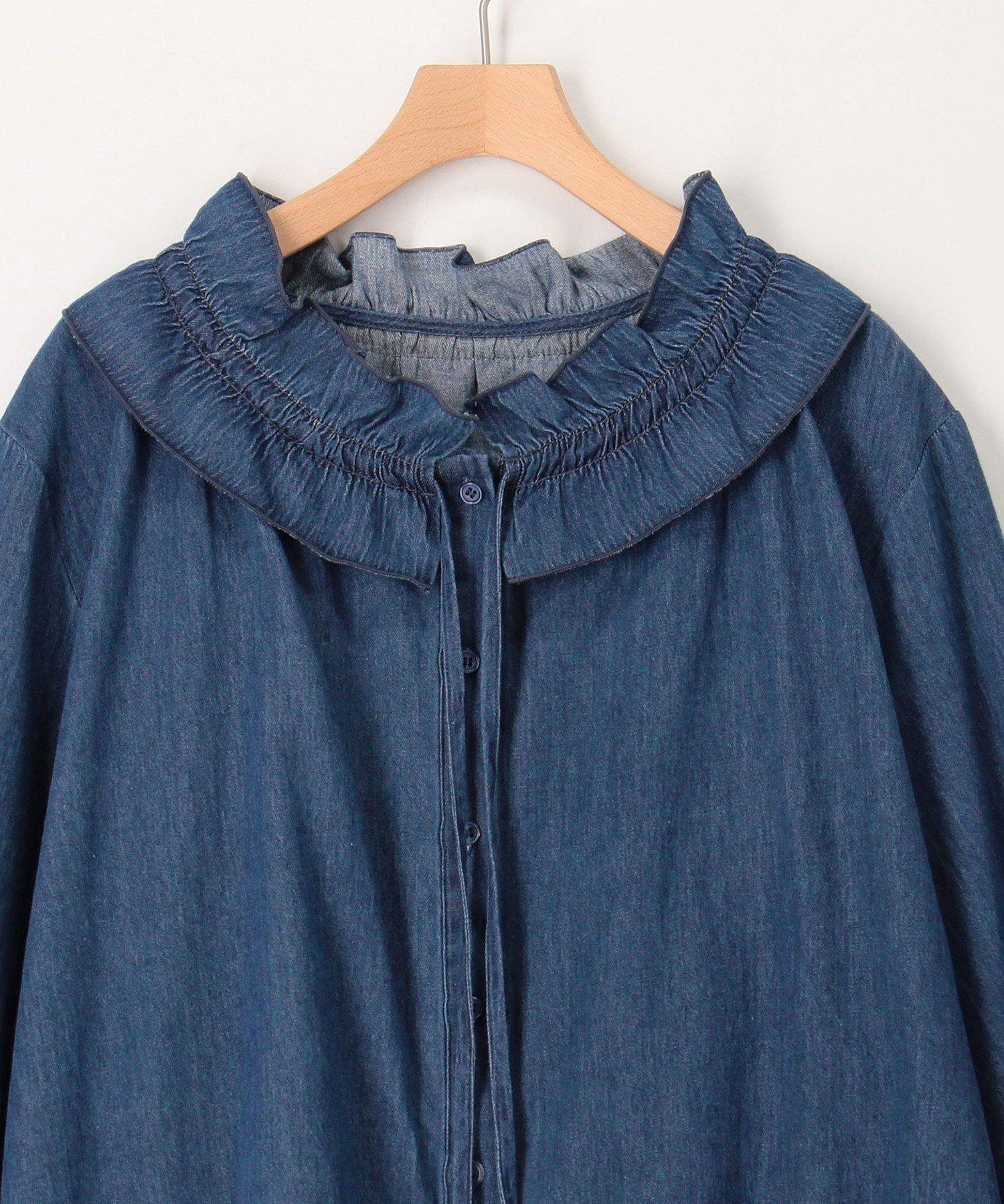 NOLLEY'S｜ライトデニムフリルブラウス | Rakuten Fashion(楽天