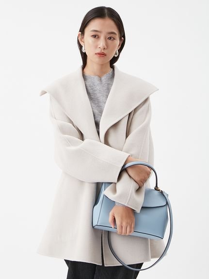 Mila Owen｜共ベルト付きビックカラーミディ丈コート | Rakuten