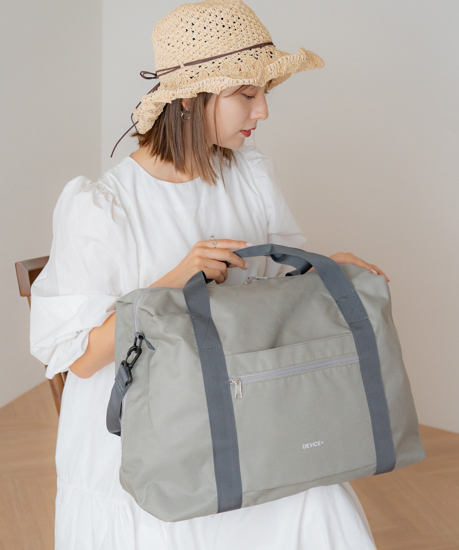 DEVICE｜【折りたたんで収納可能】 大容量 ボストンバッグ 大型 買い物