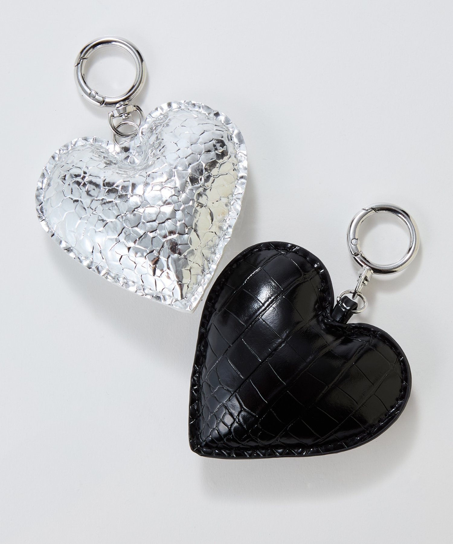 JEWEL ADDICT｜ハートレザーバッグチャーム シルバー | Rakuten