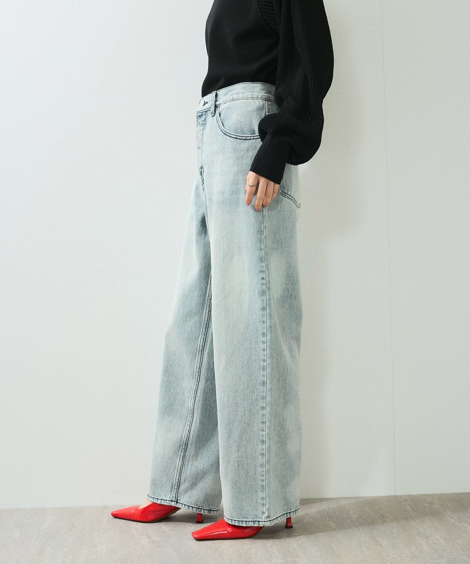 ADAM ET ROPE'｜【WEB限定】ワイドストレートデニムパンツ | Rakuten