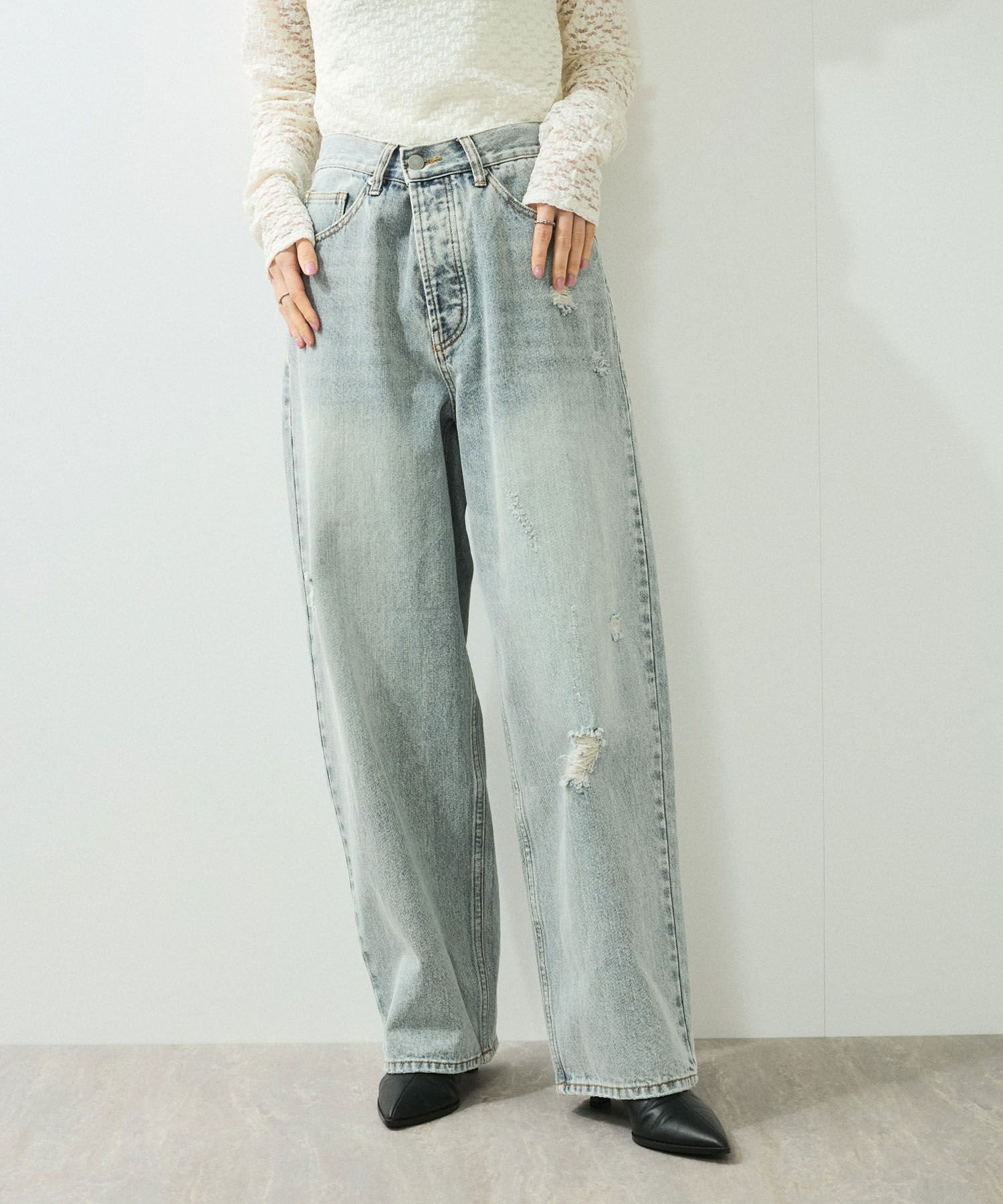 ADAM ET ROPE'｜【WEB限定】ワイドストレートデニムパンツ | Rakuten