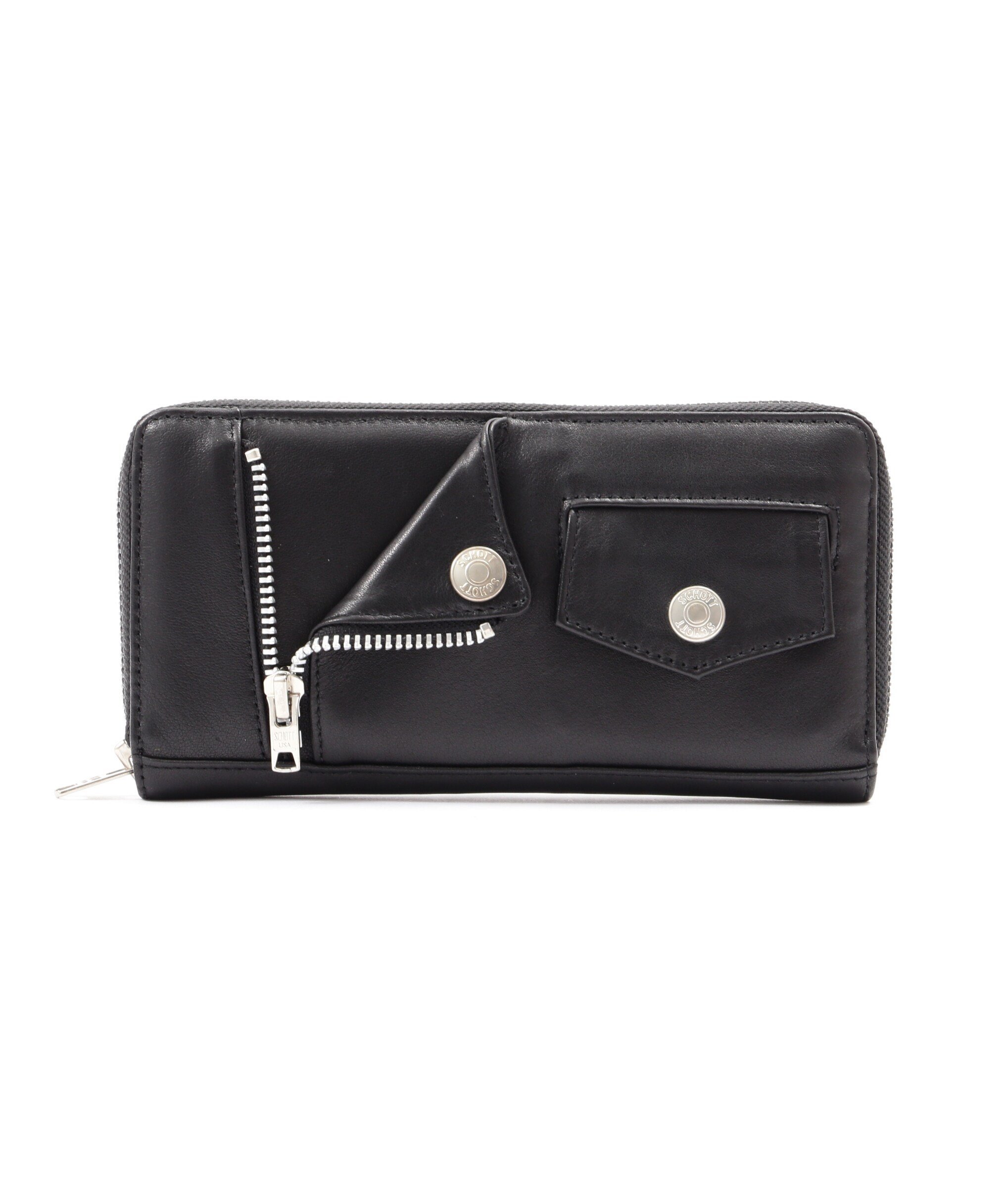 Schott｜LEATHER RIDERS ZIP WALLET/レザー ライダース ジップ