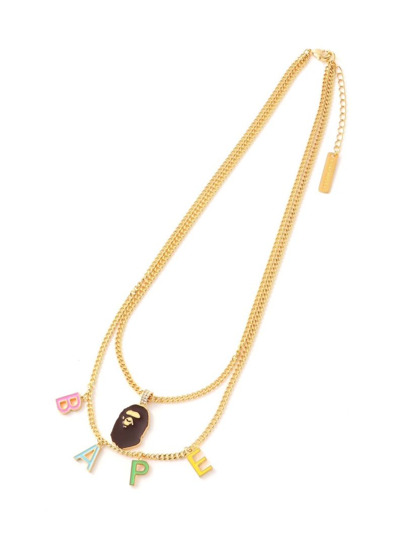 楽天市場】A BATHING APE BAPE APE HEAD DOUBLE CHAIN NECKLACE L ア