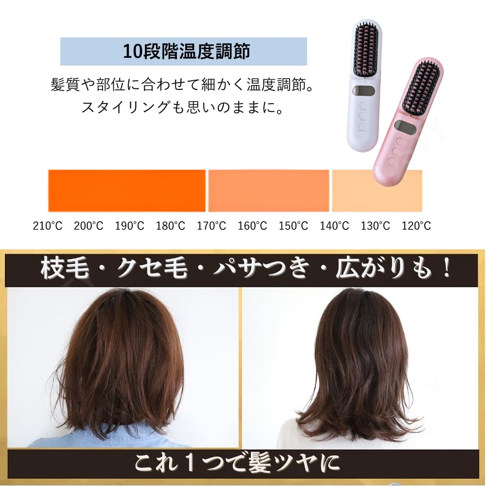 楽天市場】とかすだけでスタイリング 髪ツヤ コードレスブラシアイロン