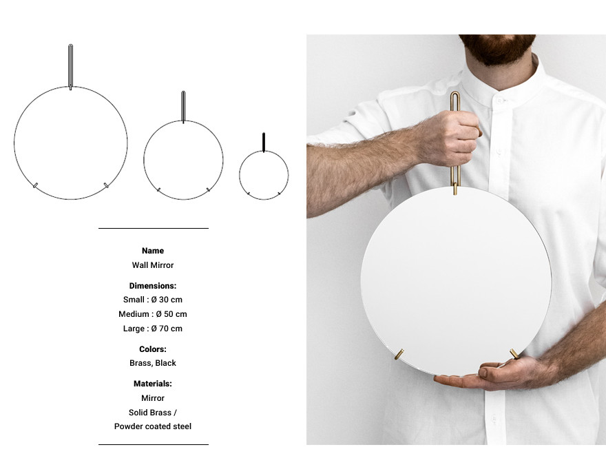 楽天市場】MOEBE ムーベ WALL MIRROR 直径50cm ウォールミラー 鏡 丸型