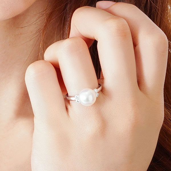 楽天市場】【10%OFF 3/3 20:00より】パール リング 婚約指輪 パール