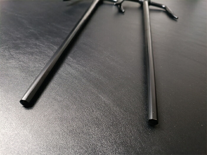 楽天市場】武具 十手 釵 サイ 琉球古武術 53CM 鉄製 黒メッキ 二本