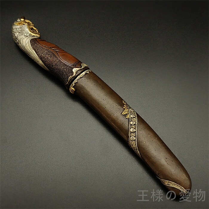 楽天市場】銅製刀装具 短刀拵 柄鞘一式 悪鬼の図 絵金銀 金工品 細工