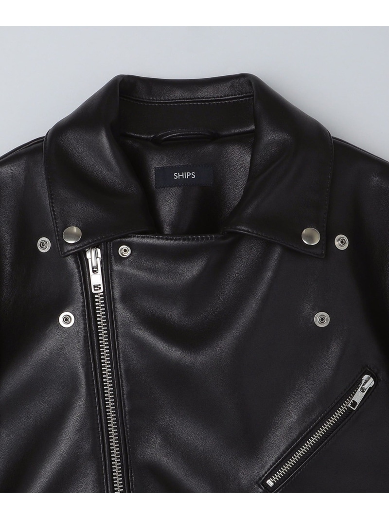 楽天市場】SHIPS: ラムレザー ダブル ライダースジャケット SHIPS MEN