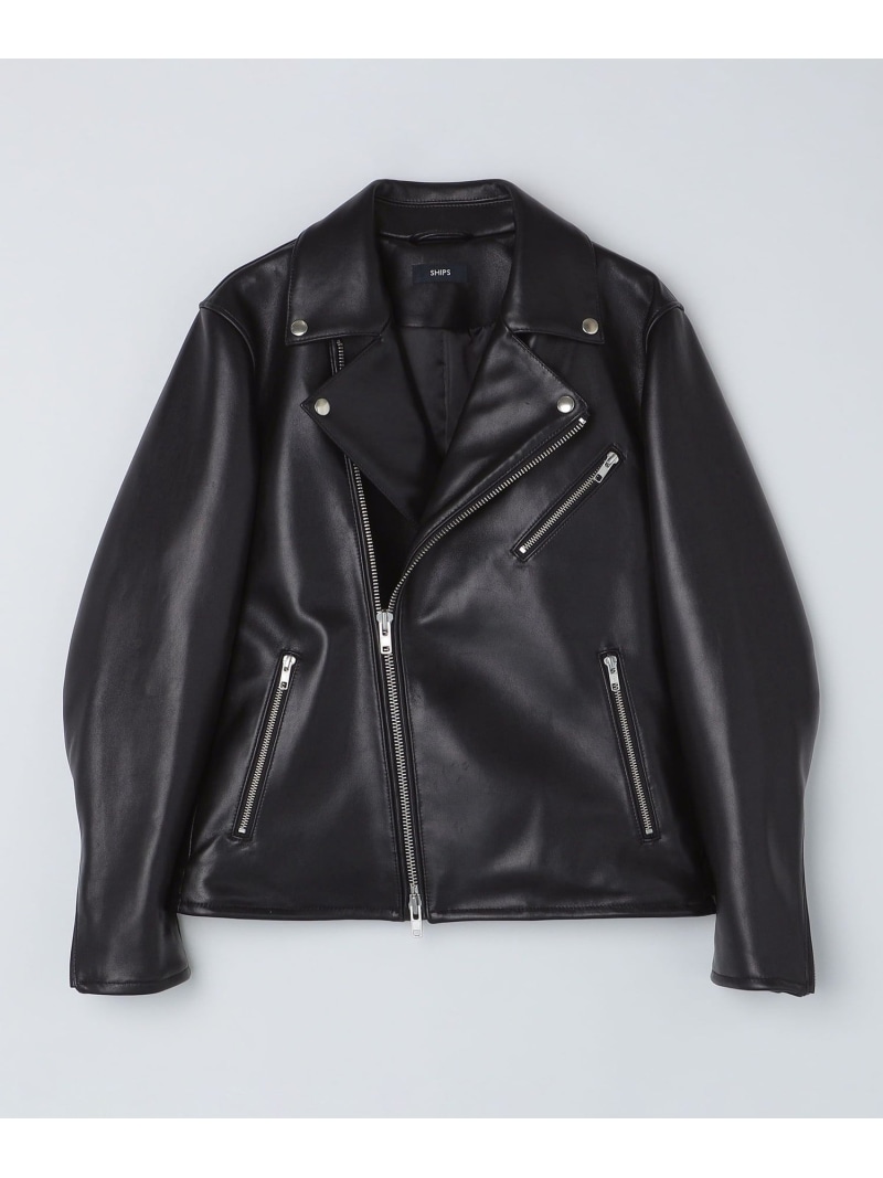 楽天市場】SHIPS: ラムレザー ダブル ライダースジャケット SHIPS MEN