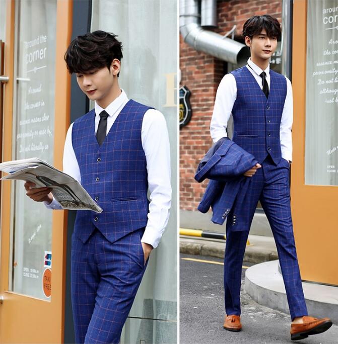 楽天市場】【送料無料】メンズスーツ チェック柄 イギリス風 3点セット