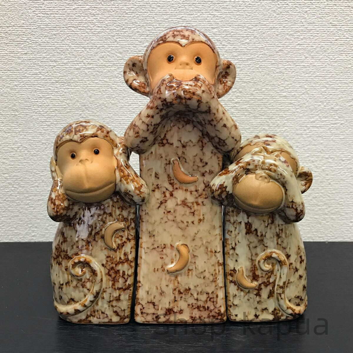 楽天市場】【送料無料】置物 猿 シック系 見ざる言わざる聞かざる 陶器