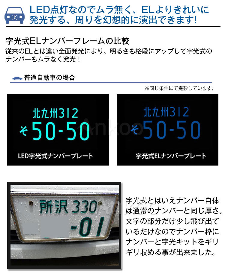 楽天市場】店長決断!衝撃価格☆LED ナンバープレート 2枚set IP68完全