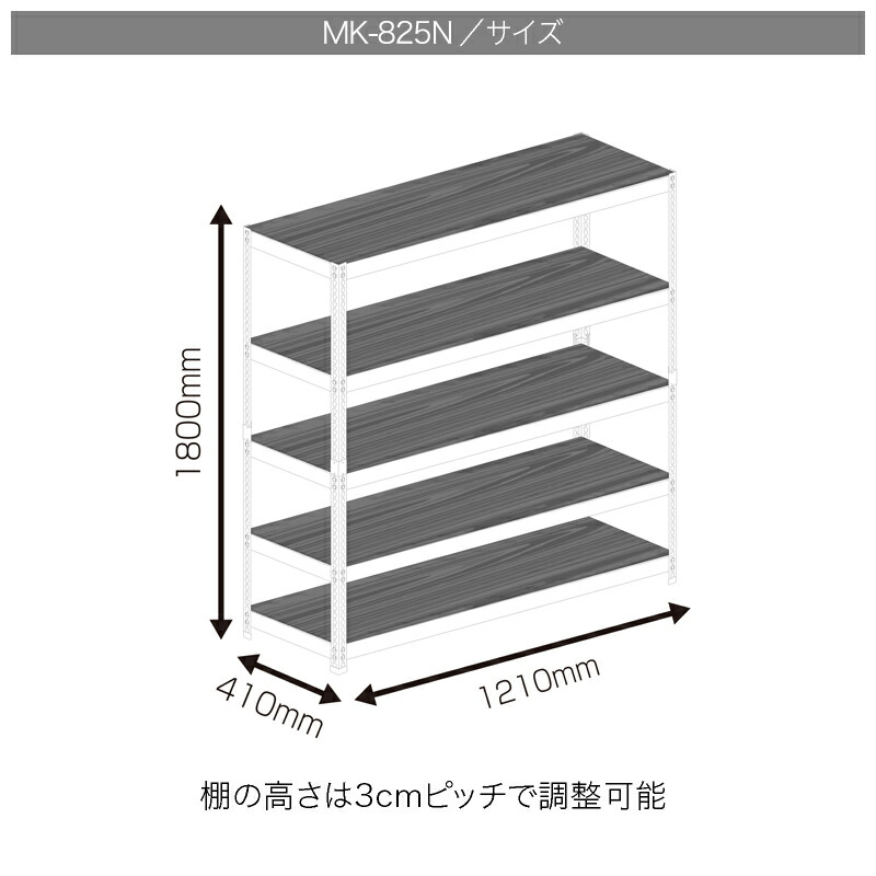楽天市場】スチールラック 5段 幅121cm 奥行41cm 高さ180cm 総耐荷重