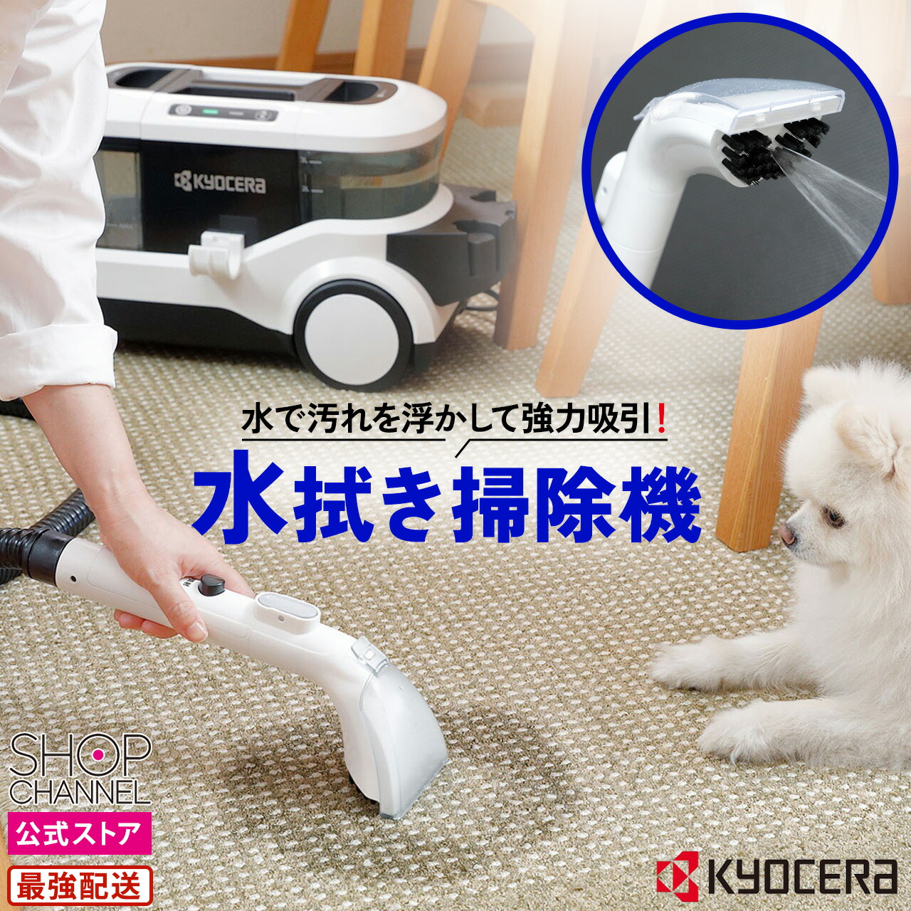 楽天市場】水拭き掃除機 水拭き クリーナー ラグ じゅうたん