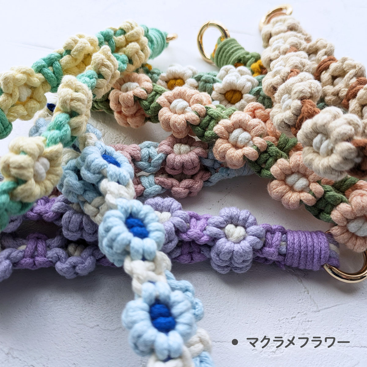 楽天市場】マクラメ編み ハンド ストラップ スマホ フラワー 携帯