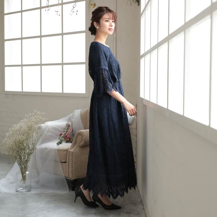 楽天市場】Dazzy ドレス 結婚式 パーティードレス スカラップ レース