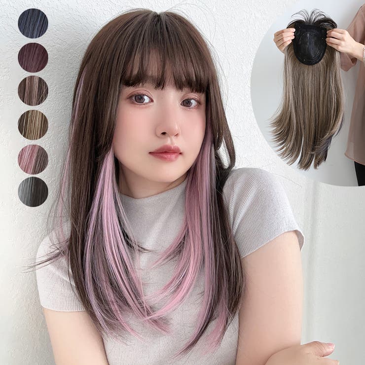 楽天市場】Brightlele 「前髪付きトップヘアピース」 ヘアピース 前髪