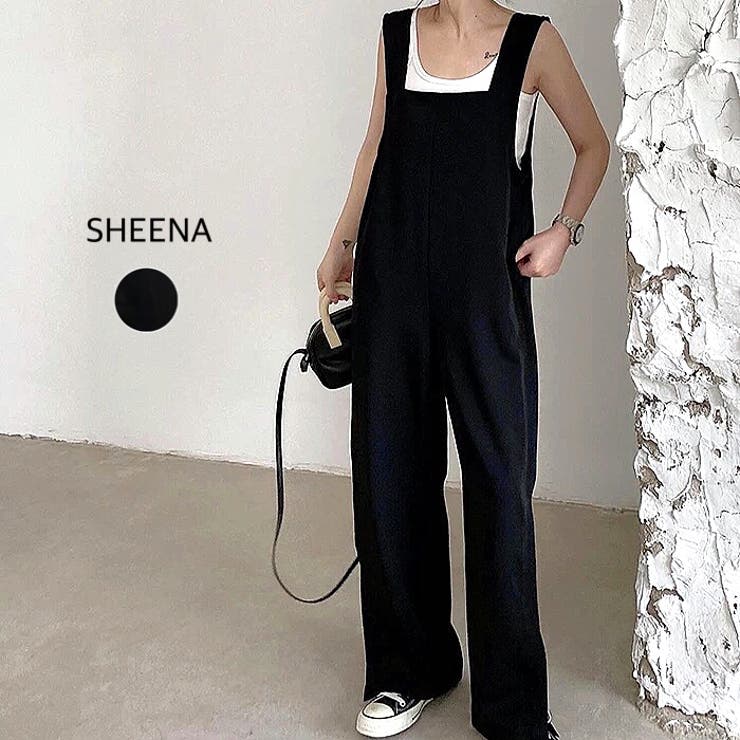 楽天市場】SHEENA 裾スリットリラックスサロペット 春 夏 秋 冬