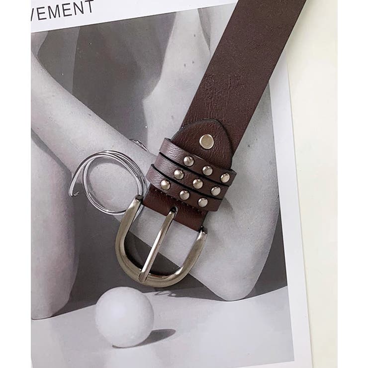 楽天市場】Riff スタッズベルト Y2K ダブルスタッズ バックル 太ベルト