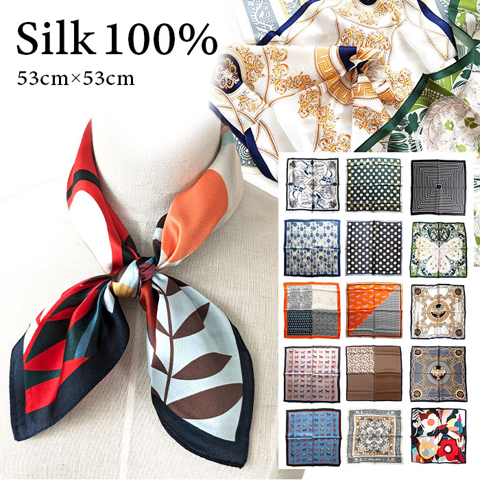 楽天市場】シルクサテンプチスカーフ【シルク100％ シルクスカーフ 絹