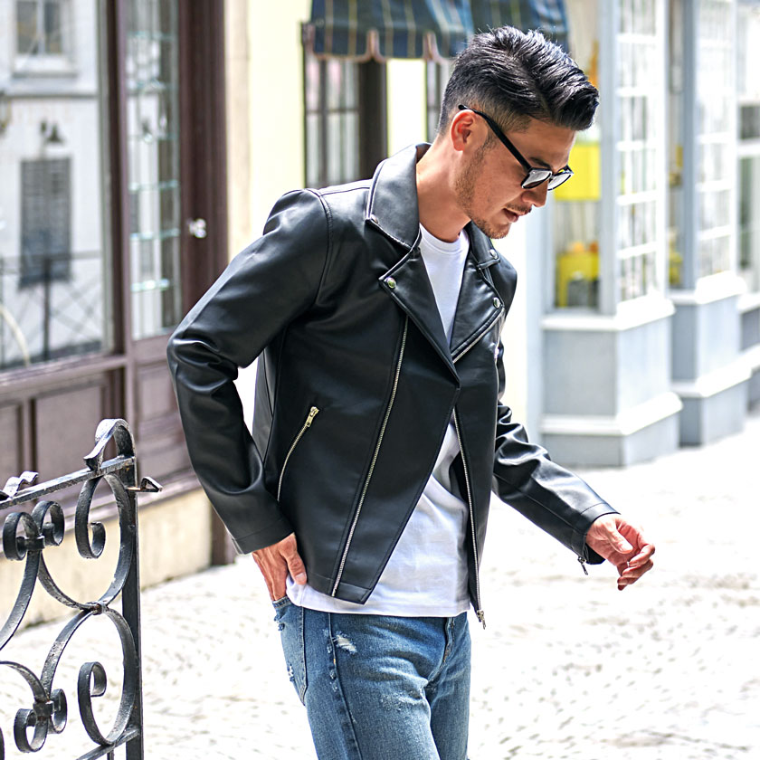 楽天市場】【送料無料】ライダースジャケット ダブル メンズ ブランド