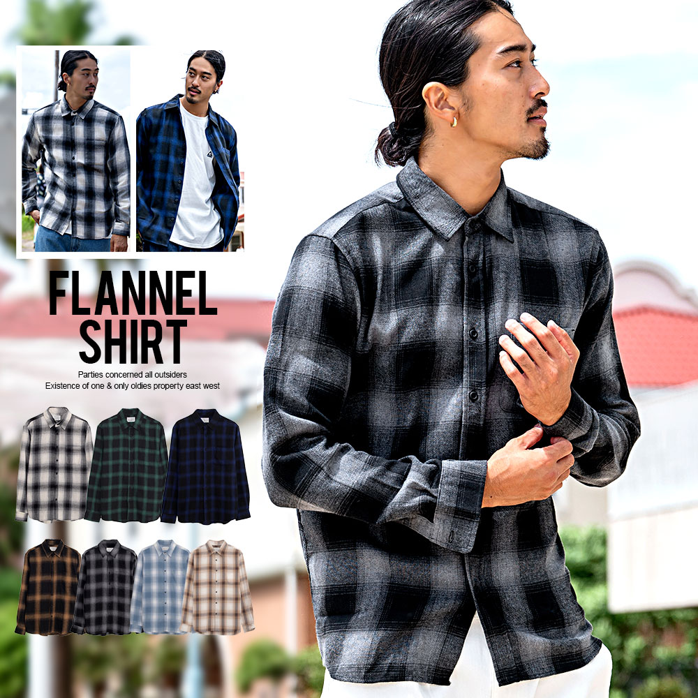 楽天市場】ネルシャツ メンズ チェックシャツ シャツ 長袖 長袖シャツ