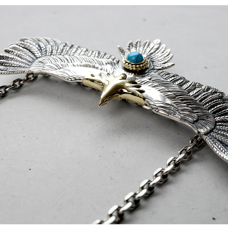 楽天市場】BFF ブランド イーグル ペンダントトップ ターコイズ 80mm