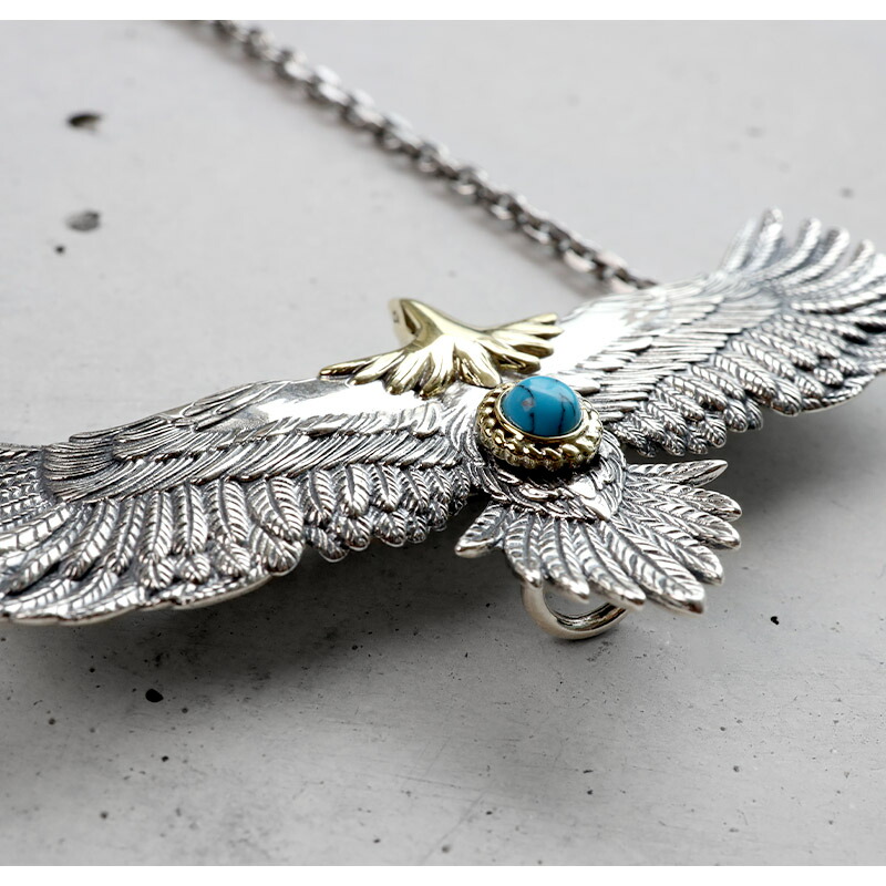 楽天市場】BFF ブランド イーグル ペンダントトップ ターコイズ 80mm