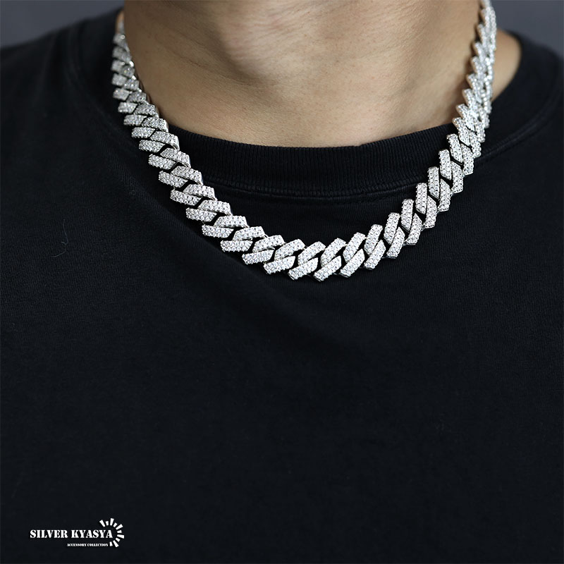 楽天市場】B系 ネックレス キラキラ マイアミキューバンチェーン 喜平