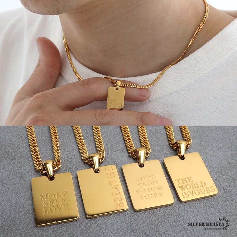 楽天市場】ドッグタグネックレス プレートネックレス ゴールド メンズ